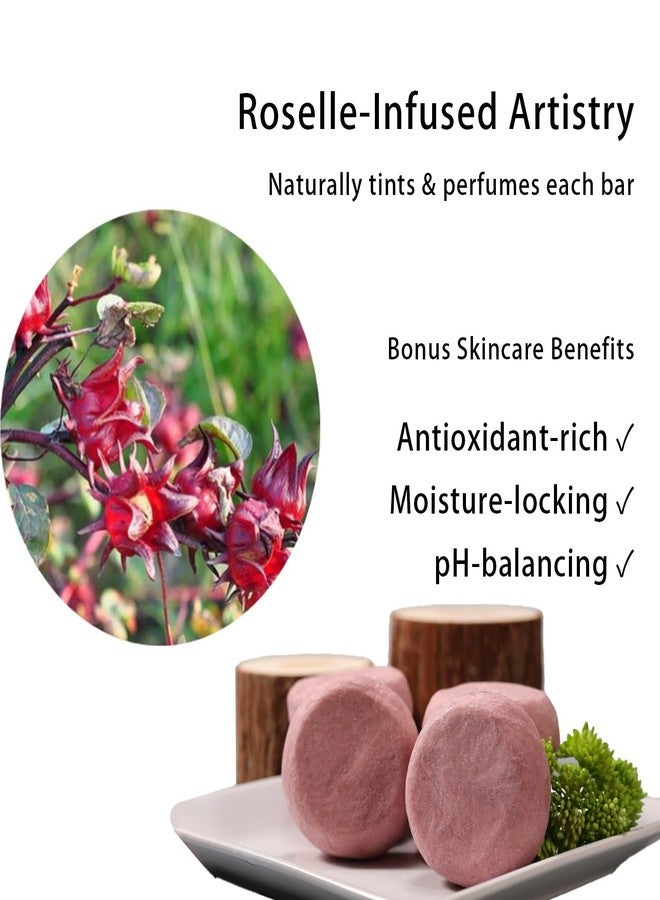 Grospe Roselle & Pear Wood Handmade Soap Bar - Cold-Processed Artisan Soap with Botanical Oils, Gentle Cleansing for Face & Body, 2.8oz (1 Bar) - Image 4